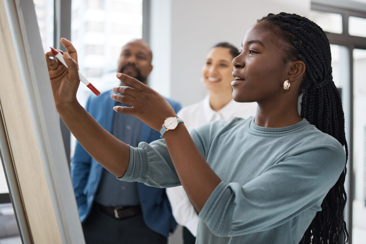 A corporate team collaborating on a Brand Mood Board