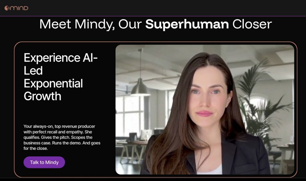 Example of Mindy, an AI bot challenging the future of GTM.